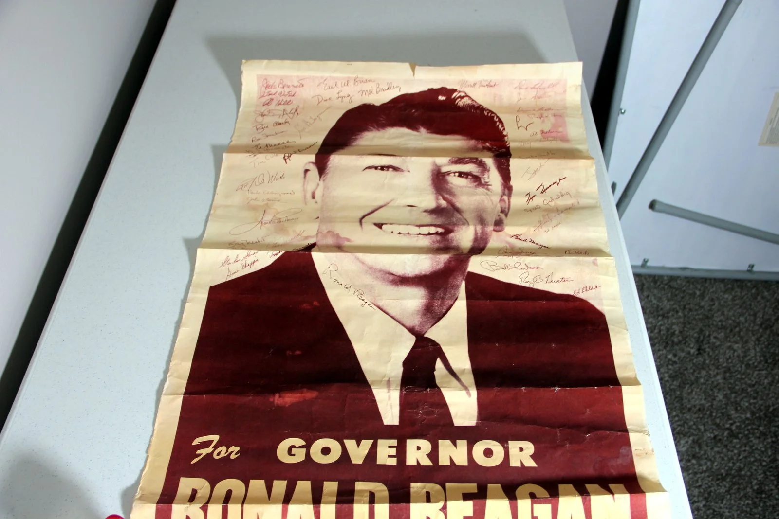 Ronald Reagan for Governor Poster Signed by Reagan and Members of His Staff