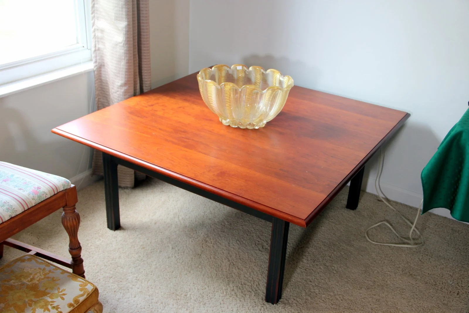 Coffee Table by Local Craftsman David T. Smith, Heavy Murano Bowl