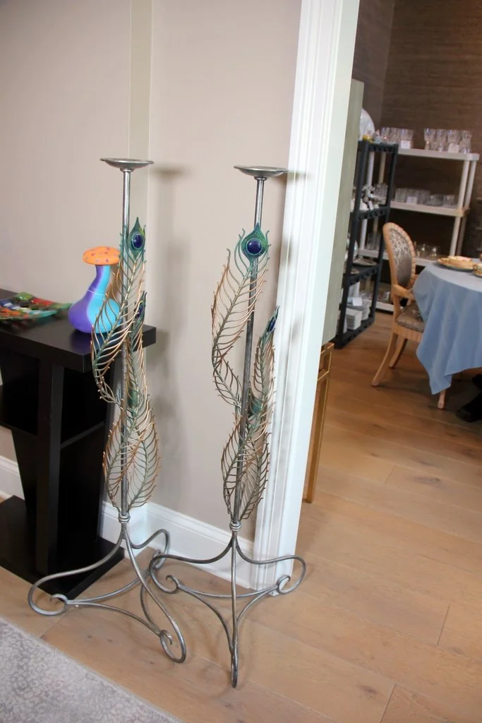 Peacock Floor Candlesticks