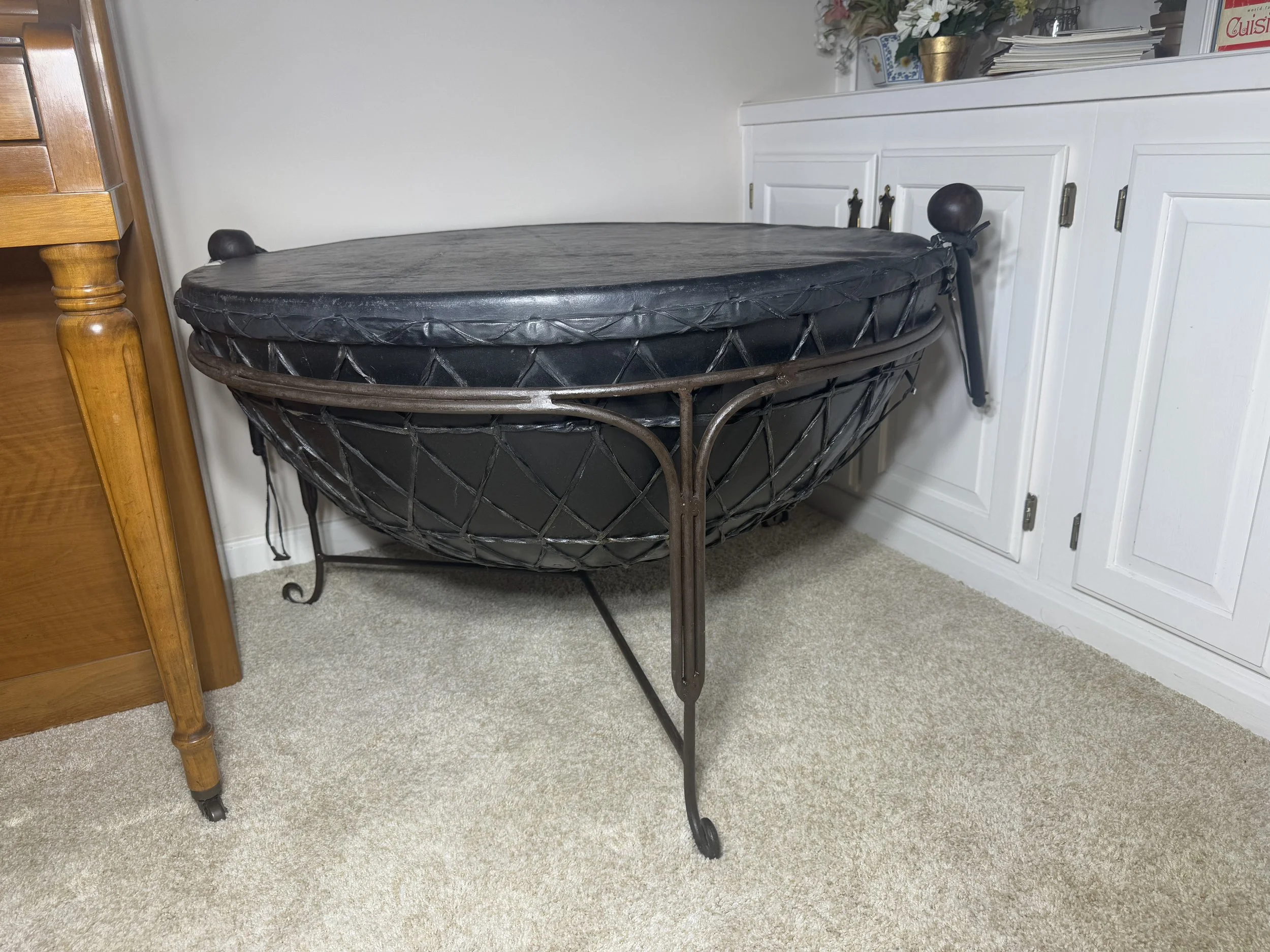 vintage African djembe drum