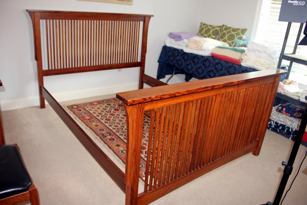 Mission Oak Style Queen Bed