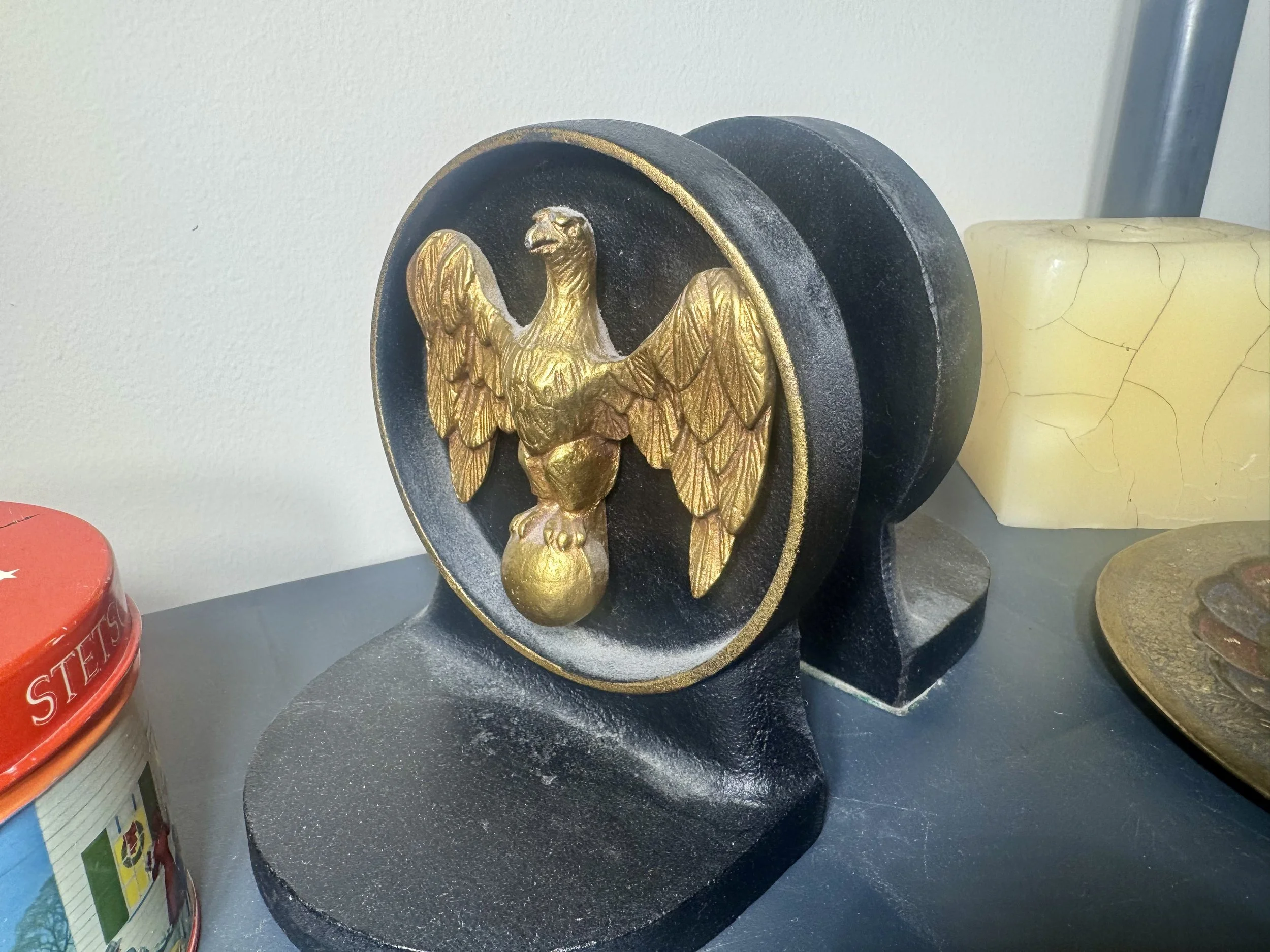 vintage brass eagle bookends 