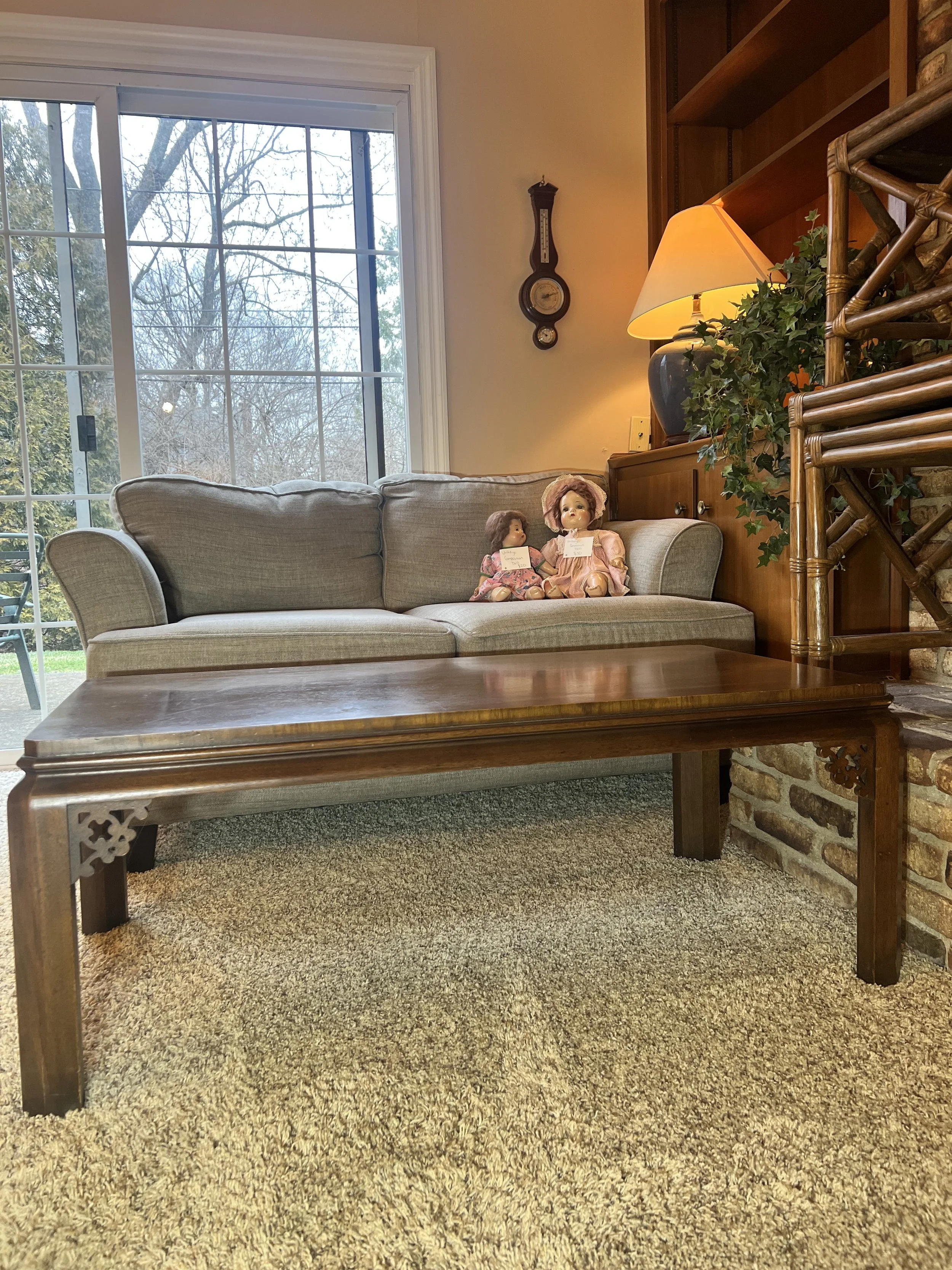 Oversized loveseat, coffee table