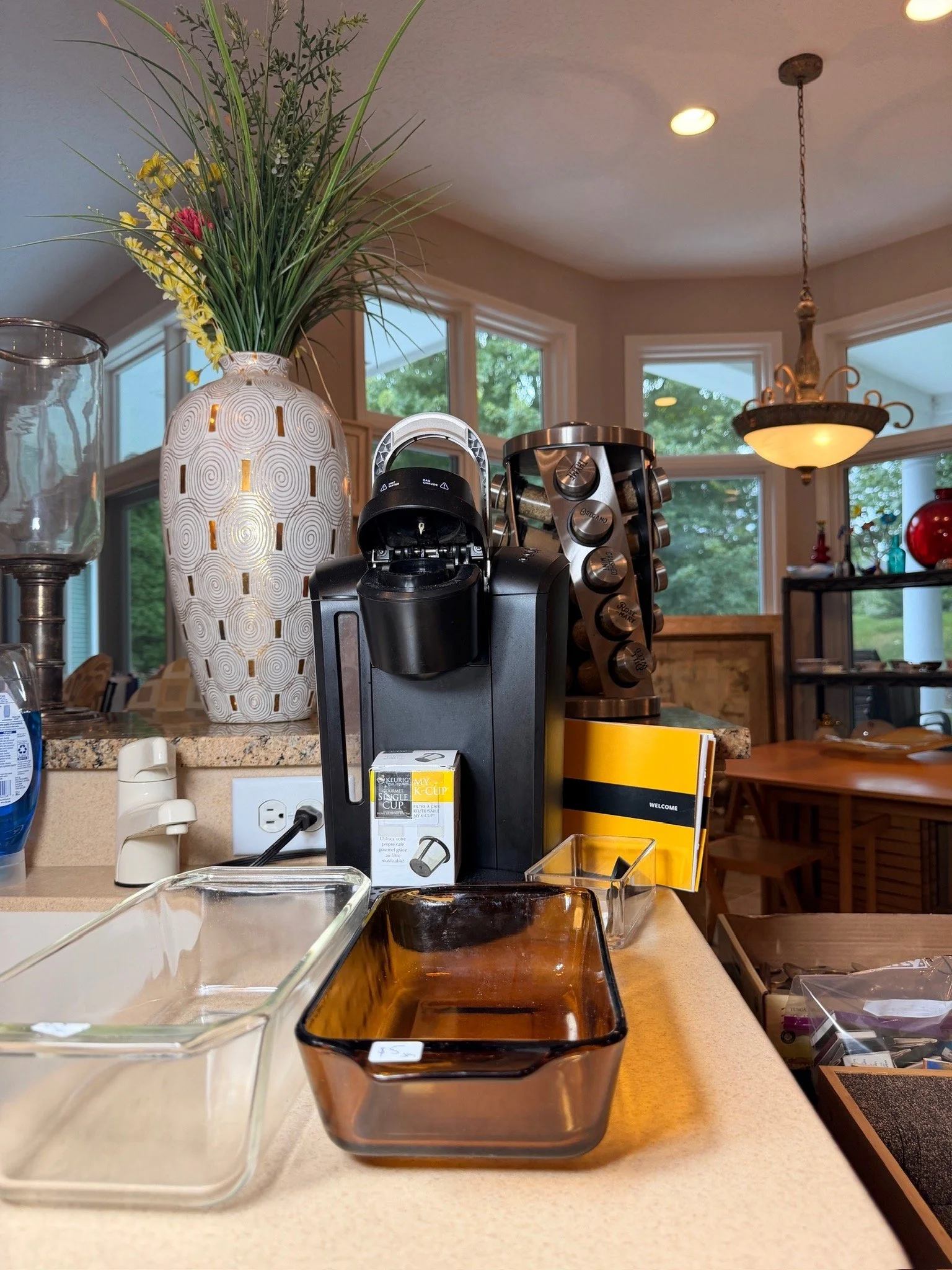 Black Keurig pod brewing system