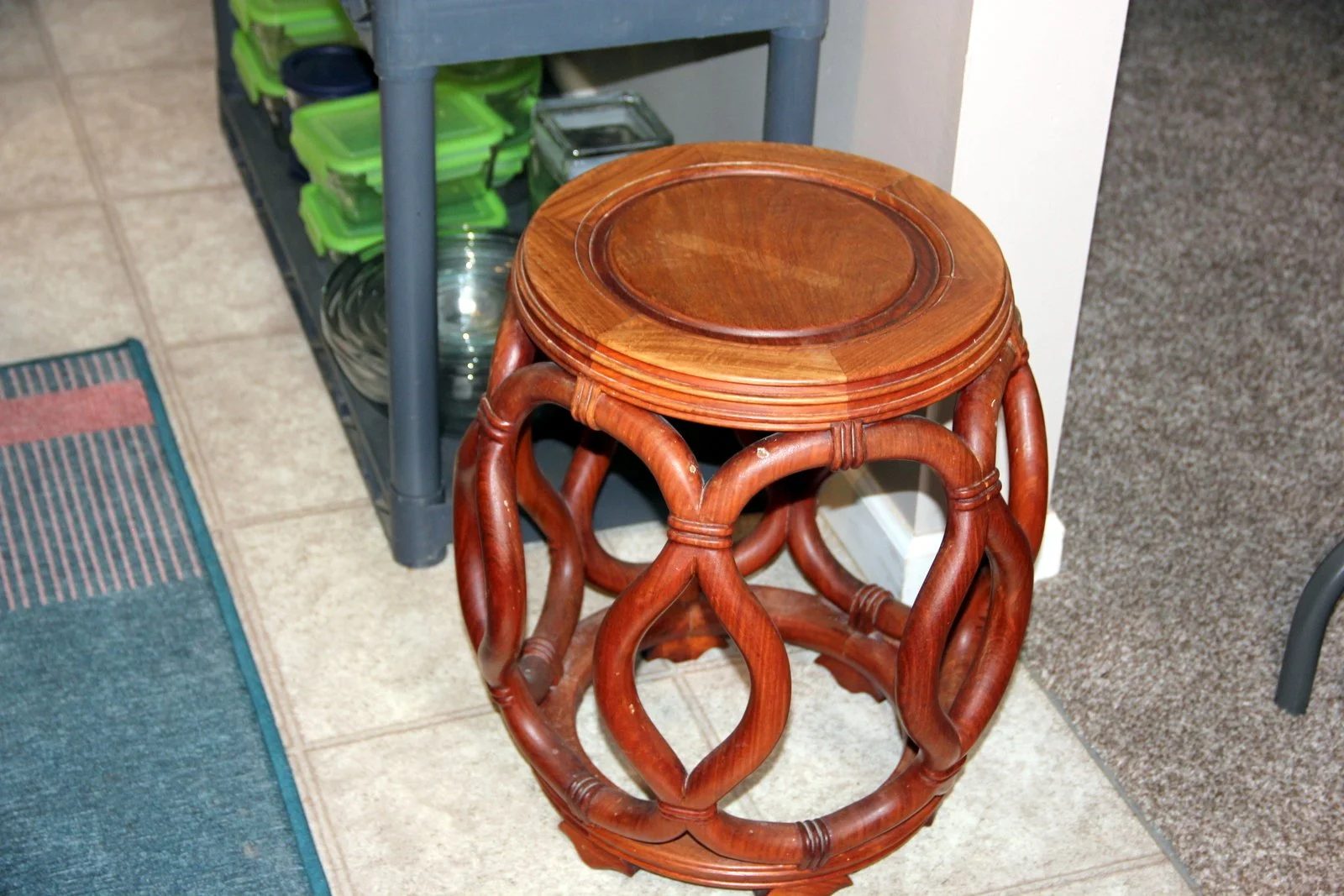 Asian Rosewood Drum Stool