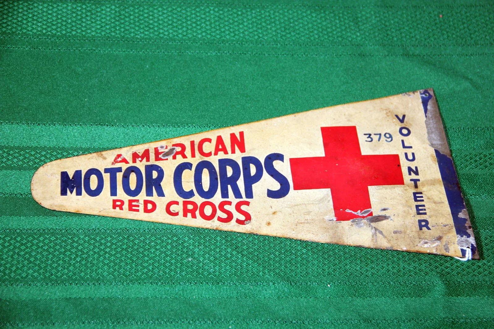2 Sided American Motor Car Red Cross Pennant