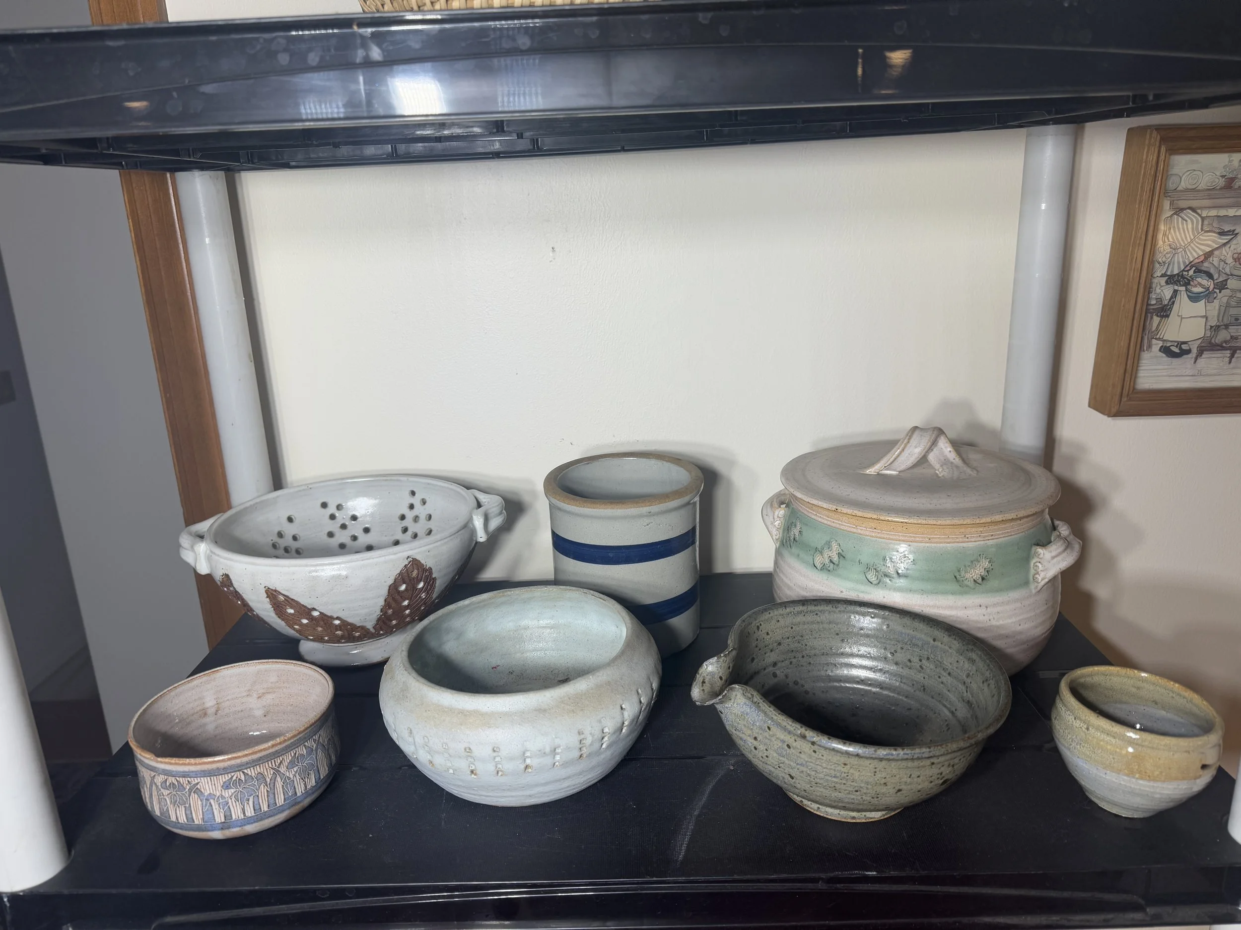 various bowls and ceramic kitchenware 