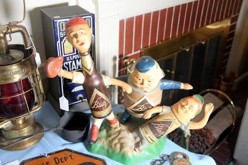Blatz Baseball Player Bottle “Safe at Home Plate” Advertising Sign