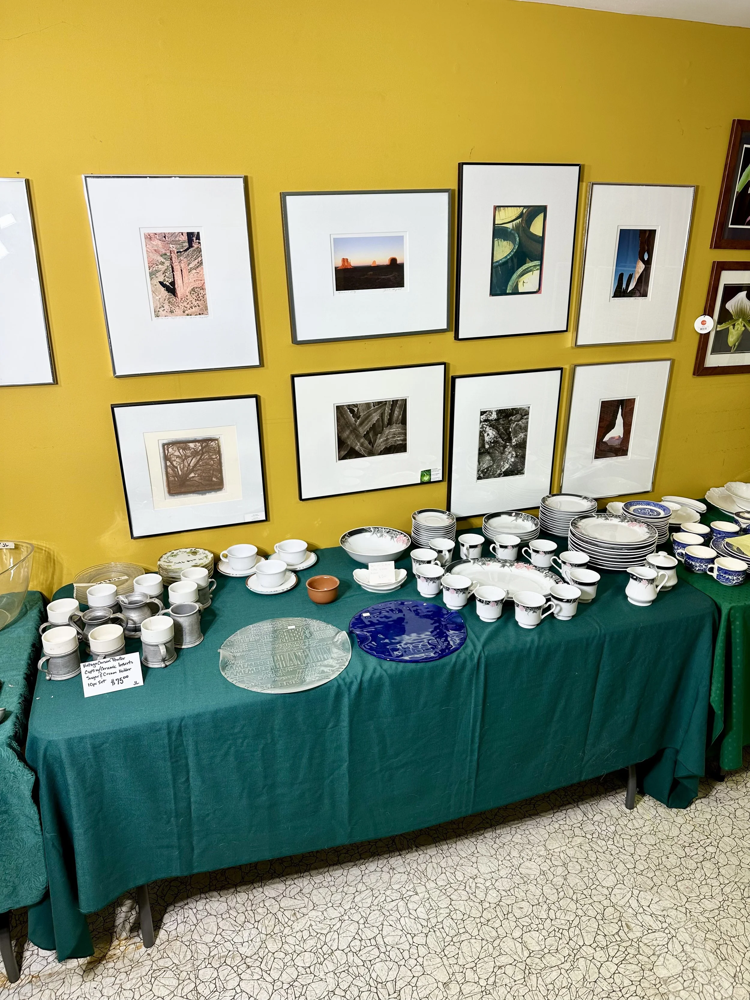 framed art and china