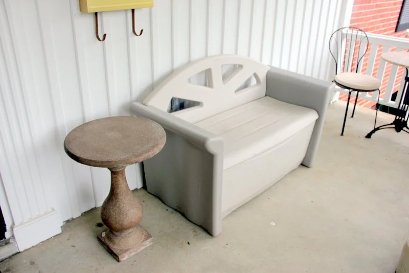 Concrete Stand, Outdoor Storage Bench