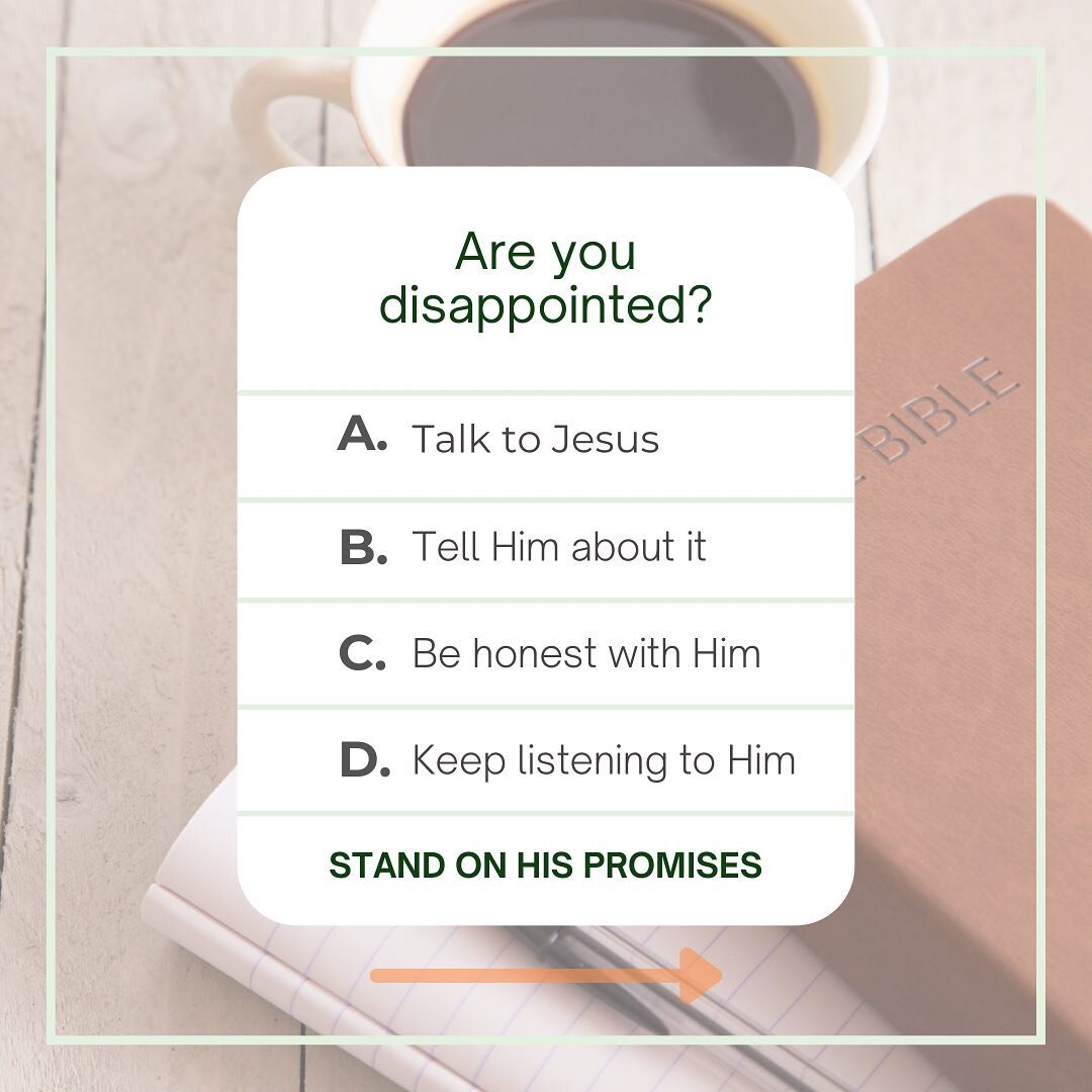 Yesterdays word was on disappointment and it was incredibly encouraging + challenging! 

Head over to our Facebook page to listen ☑️

#bibleverse #livingwordofgod #preach #sundaymornings #churchfamily #churchcommunity #church #dissappointment #monday
