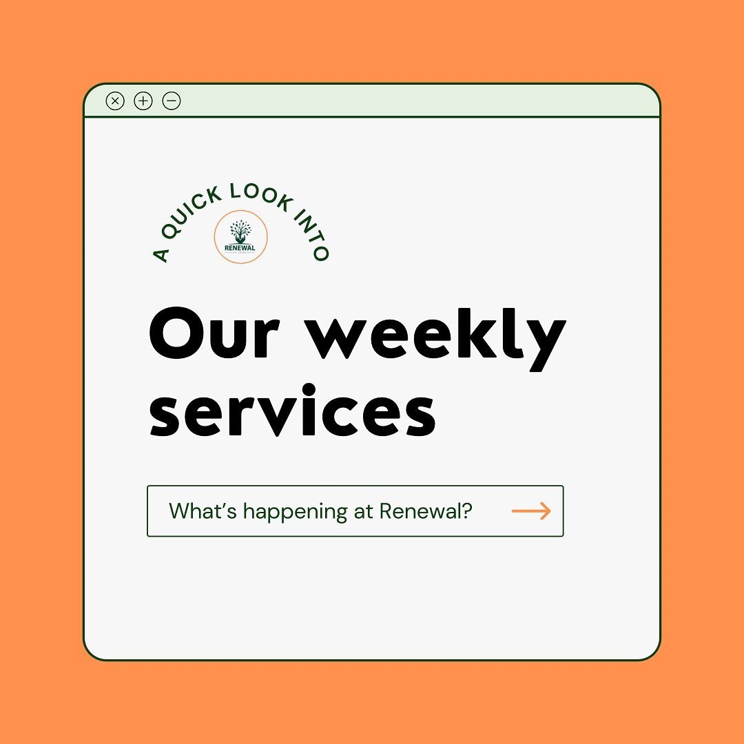 Every wonder what&rsquo;s happening at Renewal during the week? 

S W I P E ➡️ to read all about our weekly gatherings! 

#church #churchfam #churchfamily #churchcommunity #community #weeklygathering #bibleverse #biblestudy #prayerset #prayerandworsh