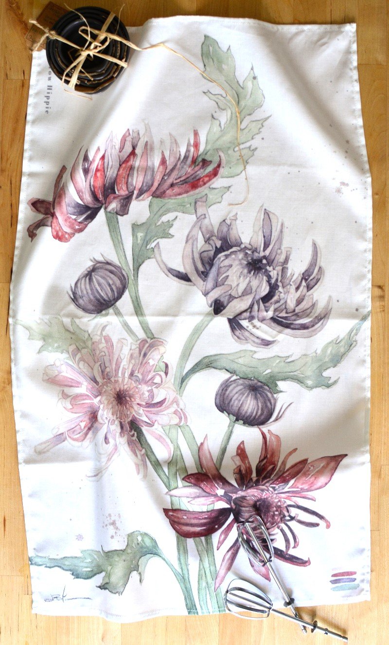 Tea Towel Flat Lay Chrysanthemums bright.jpg