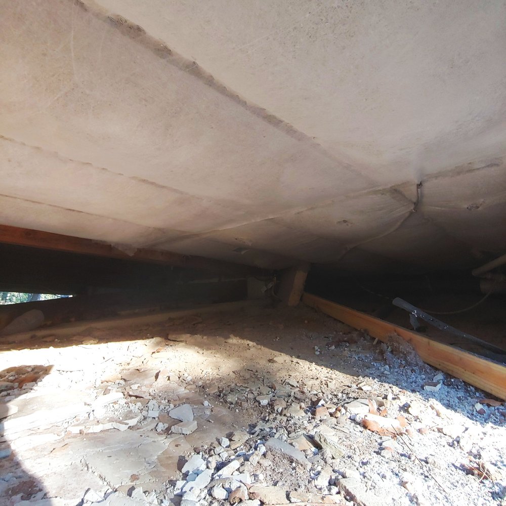 Blown In Cellulose In Crawls Space With Dirt Floor