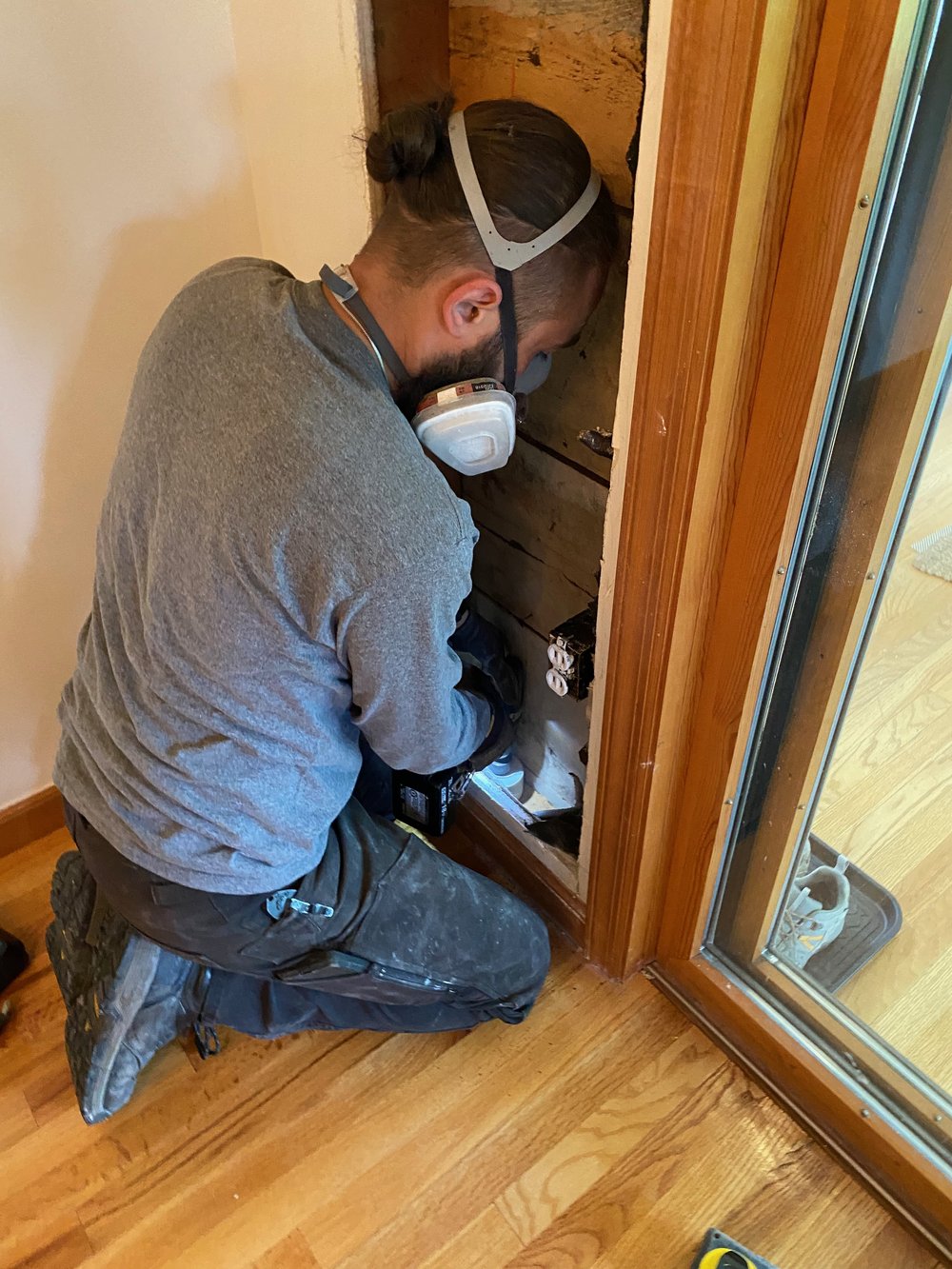 Preparing a wall bay for new Air Ducts