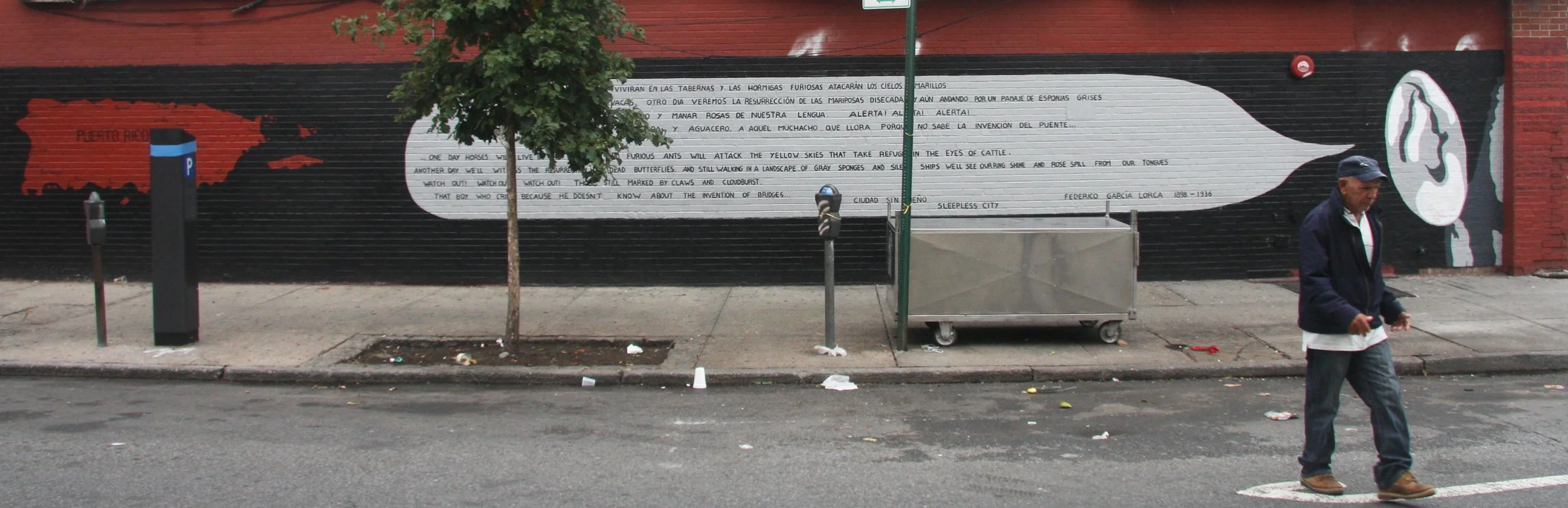 FEDERICO GARCÍA LORCA MURAL #3 – CUIDAD SIN SUEÑO/NOCTURNO DE BROOKLYN BRIDGE