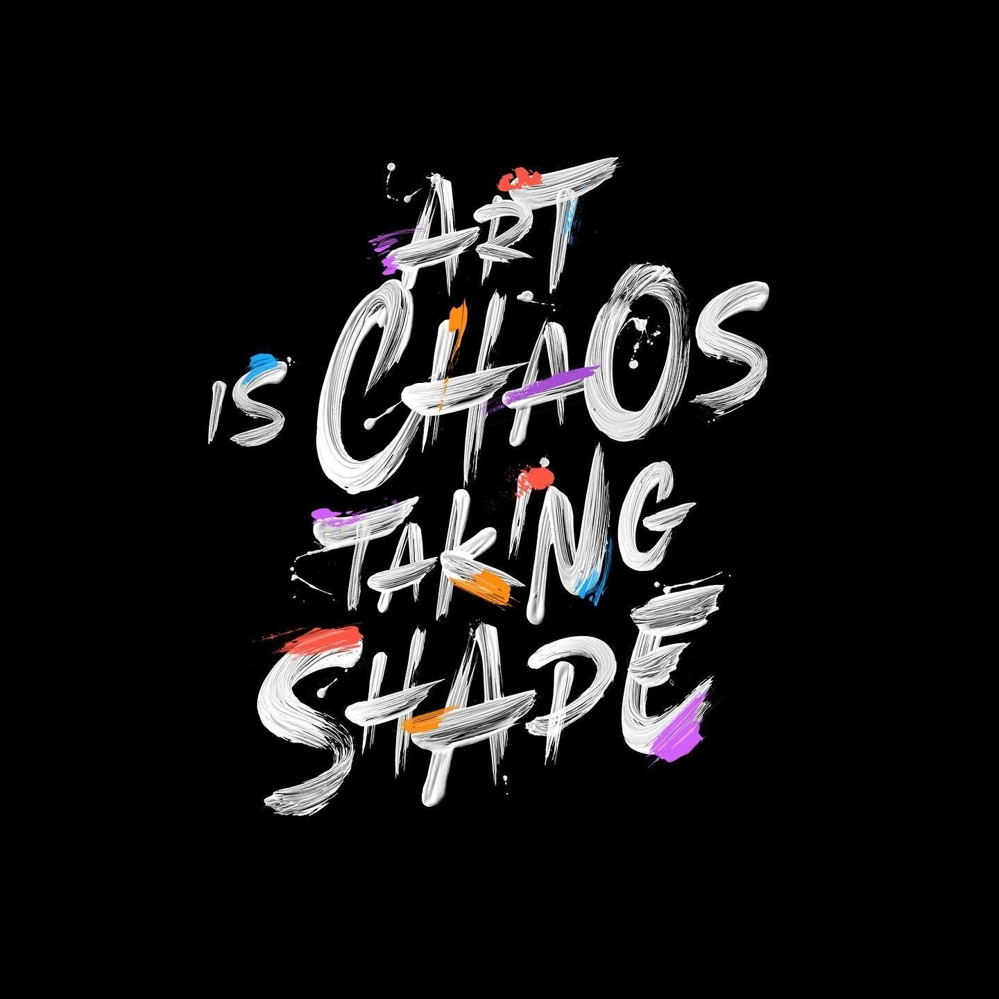 Brush lettering art by @emmelylaura 🙌 A beautiful mix of texture and a limited color palette! &quot;Art is chaos taking shape&quot; - Pablo Picasso⁠
⁠
⁠
#goodtype #typism #typespire #typeyeah #lettering #handlettering #letteringco #procreate #ipadle