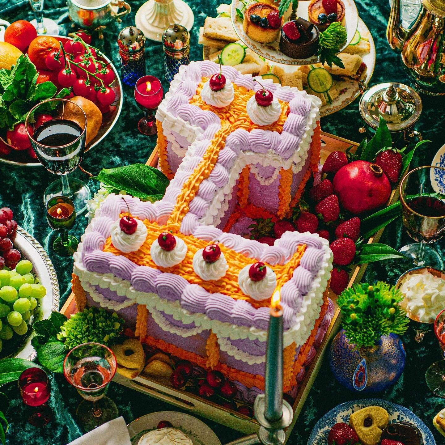 Food lettering art by @alexa_letters for @36daysoftype! 🤤 Is this not the most delicious-looking &quot;L&quot; you've ever seen?! From styling to photography, this cake letter &quot;L&quot; will water your mouth.  Can't get enough of these food lett