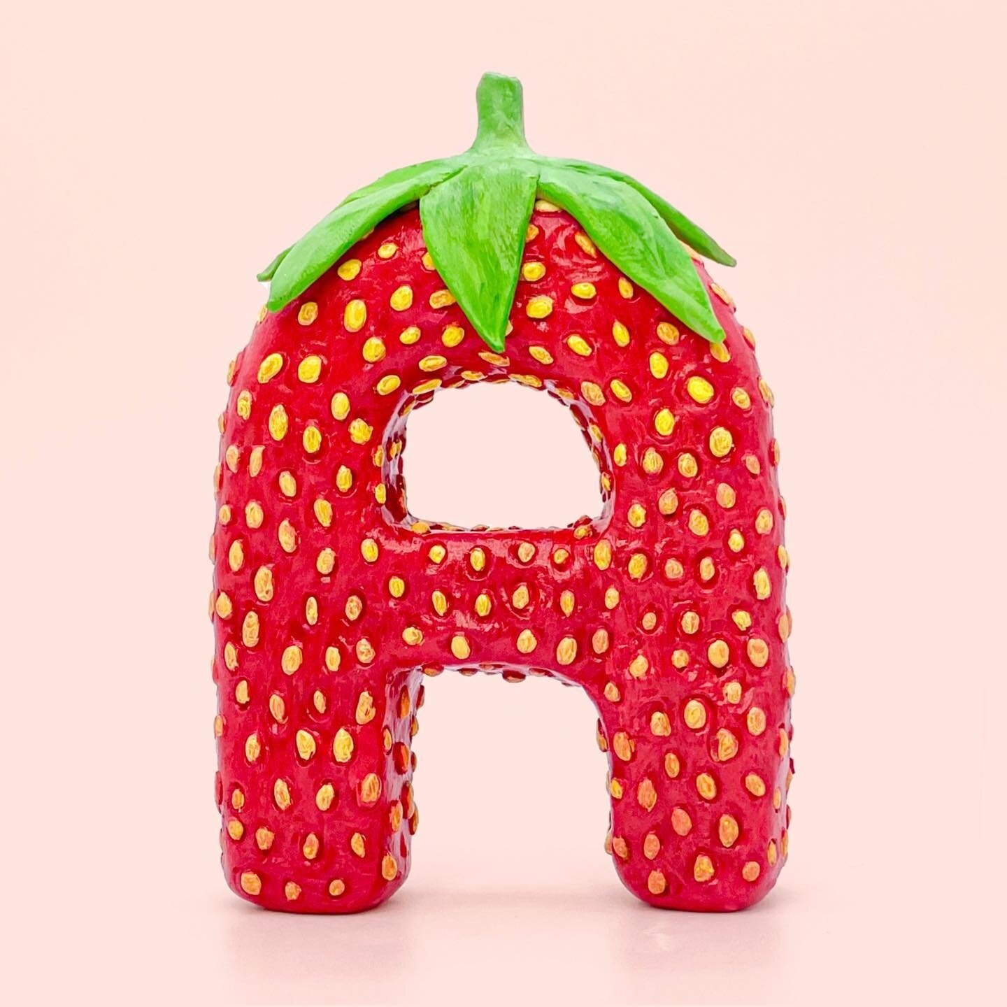 Strawberry &quot;A&quot; by @jesslejdesign 🍓 for @36daysoftype! Loved this series of food-themed letters made out of CLAY. Can you believe that?! Check out the full series on @jesslejdesign's profile 👏⁠
⁠
⁠
⁠
#goodtype #typism #typespire #typeyeah 