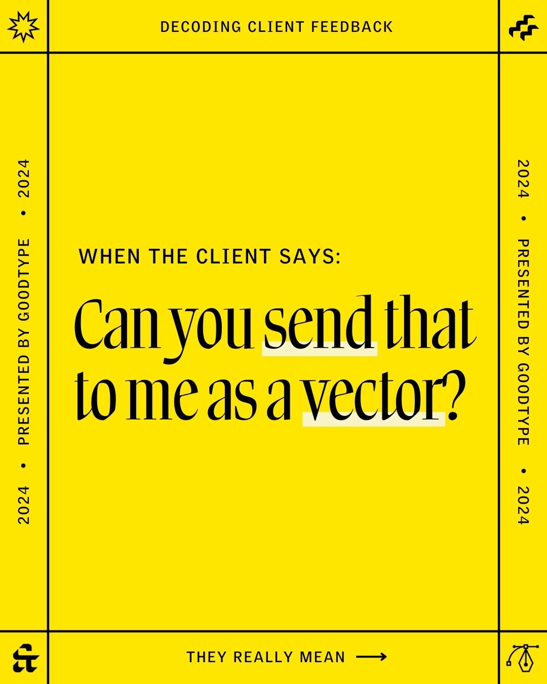 When your client asks for a vector but doesn&rsquo;t actually know what that means, here&rsquo;s what you do ➡️

What client comments or feedback should we decode next?!

Comment SLACK if you want to join our community of artists &amp; designers that