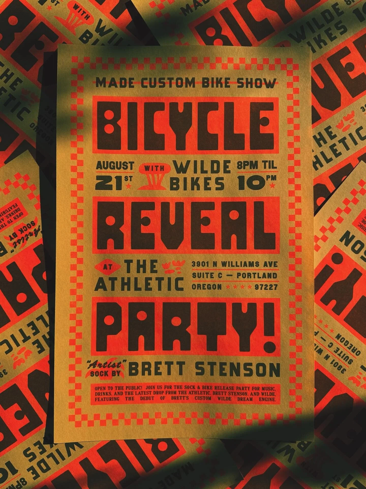 Incredible poster design by @brettpstenson 🔥 For Made Custom Bike Show @made.bike @wilde.bikes at @theathletic in Portland, OR. Printed at @outletpdx 😍

Will you be there?! We're jealous 🥵

Original caption info:
&bull; August 21 at @theathletic i