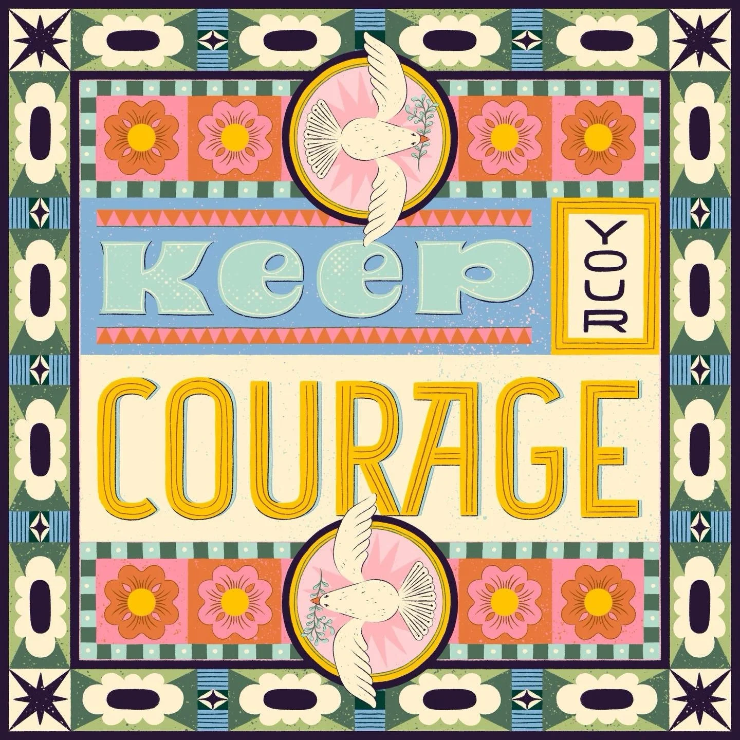 Lettering art by @friedaruh ❤️ Keep your courage, friends 

#goodtype #strengthinletters #handlettering #customtype #customlettering