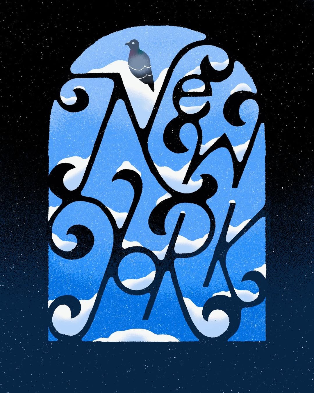 Hand lettering art by @johwells using @procreate ❄️ Just in time for another NY blizzard. Who actually got 2 ft of snow?!