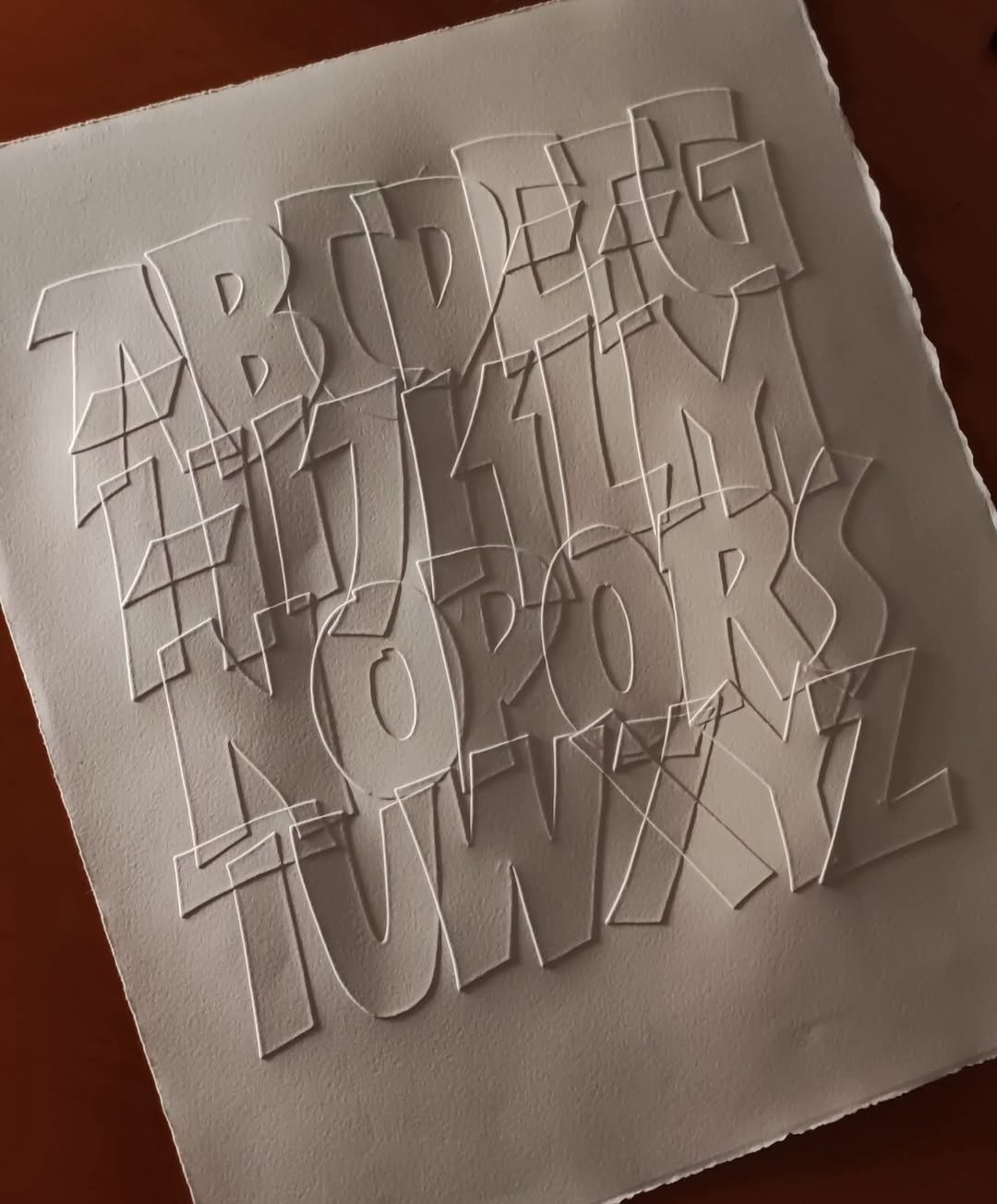 Monoline and hand embossing art by @misterkams 😍 Have you tried this technique yet? Don't miss Viktor's next workshop! 

#goodtype #handlettering #typedesign #letteringart #graphicdesign