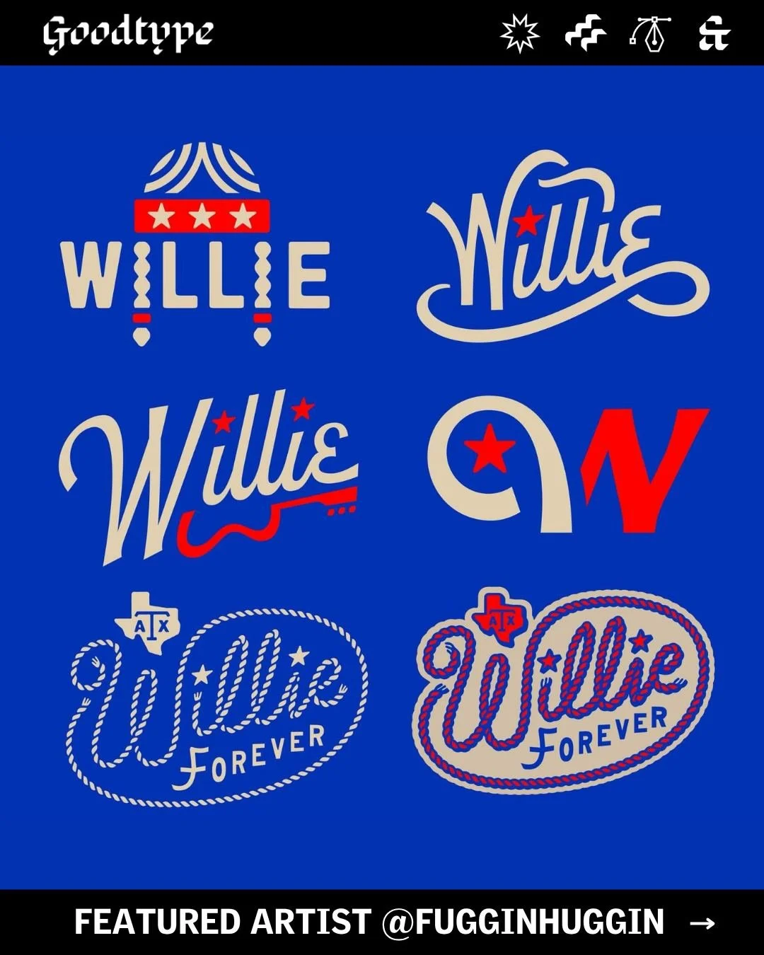 Today's featured artist is @fugginhuggin, who created @criquetshirts celebrating @willienelsonofficial's 93rd birthday. Swipe to see these beauties on merch 🔥 available exclusively @willienelsonoffical

FugginHuggin is an art shop and design co-op. 