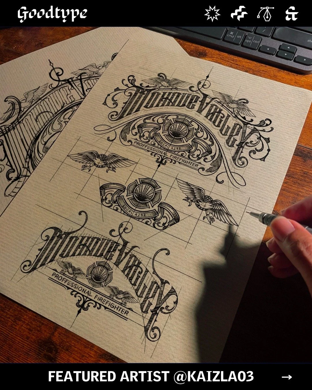 Today's featured artist is @kaizla03, highlighting this beautiful lettering piece! 🔥

#goodtype #handlettering #letteringart #strengthinletters #typography