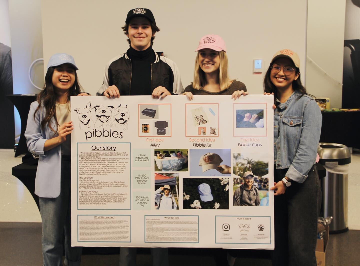 The team that made this all happen 😍 Thank you to everyone who came out to support Pibbles yesterday!
&bull;
Although it is the end of the semester, we are still selling Pibble caps online through our website 🤩 Hurry while supplies last! Link in bi