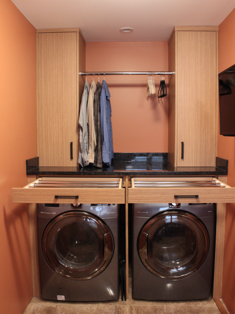 pull out drying rack for laundry room on How To Solve Your Laundry Room Frustrations Casa Flores Custom Cabinetry