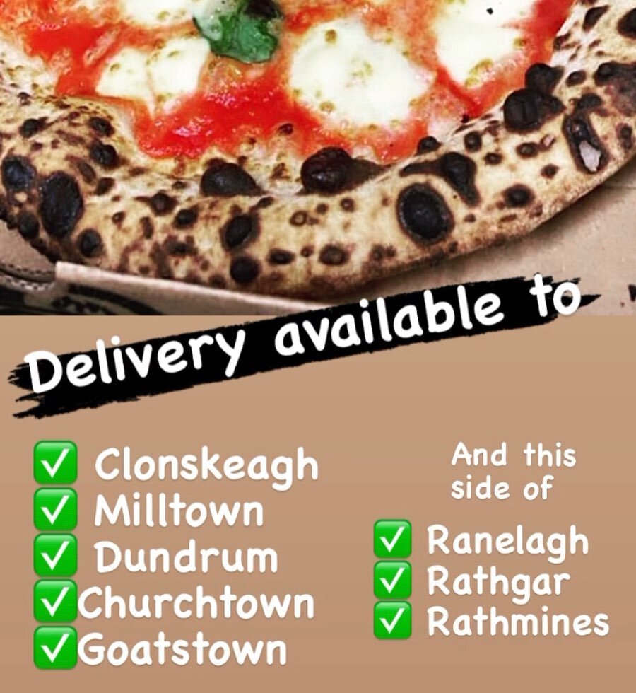If you can&rsquo;t make it out to collect we will now deliver!!! 

Pre-order your delivery spot - text order, name, time &amp; address to 087-4090337
&bull;
&bull;
&bull;
#delivery #dublin #pizza #pizzanapoletana #woodfiredpizza #neapolitanpizza #clo