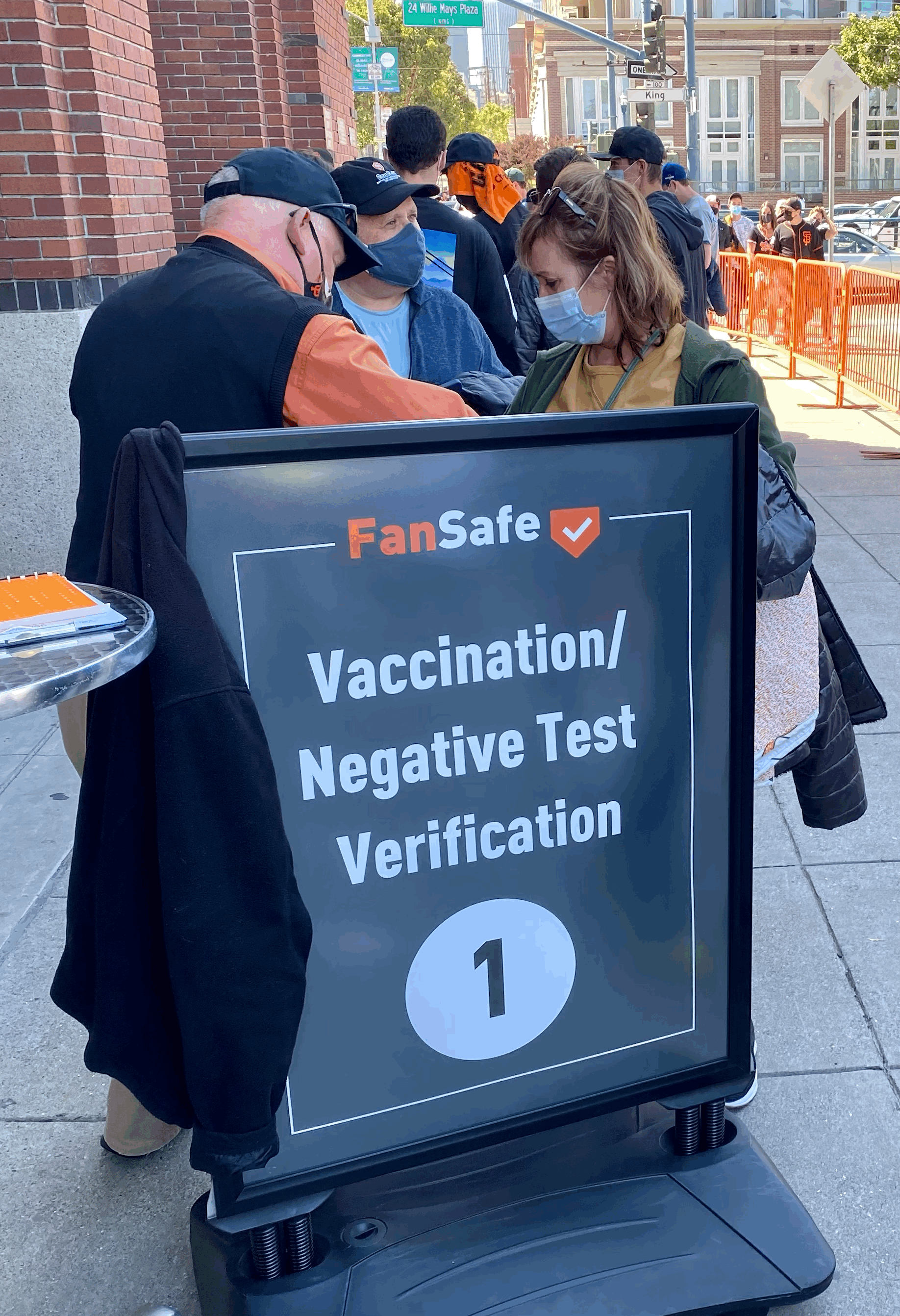 In San Francisco, we were able to purchase tickets to the ‘vaccinated’ section of the Giants baseball game