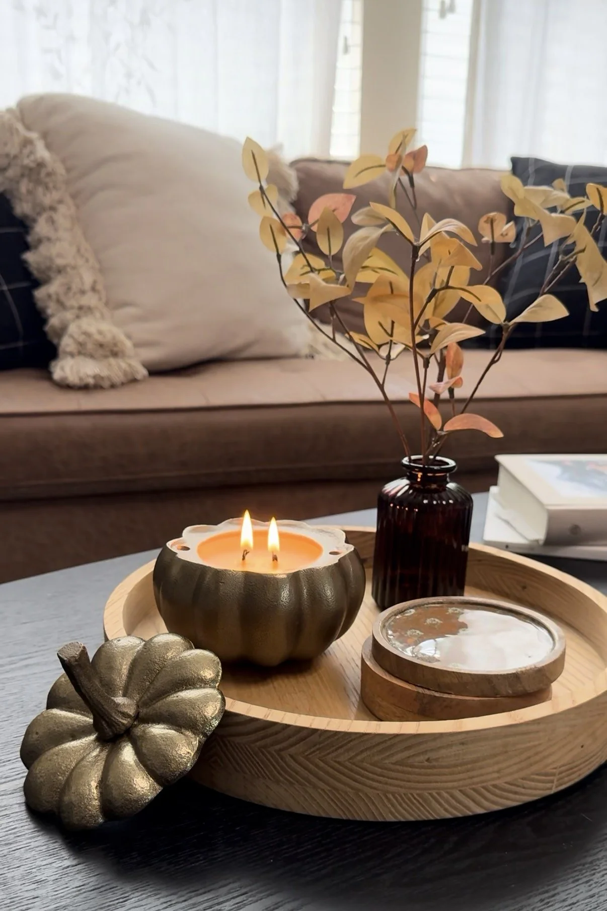 16oz Gold Pumpkin  & Acorn Candles