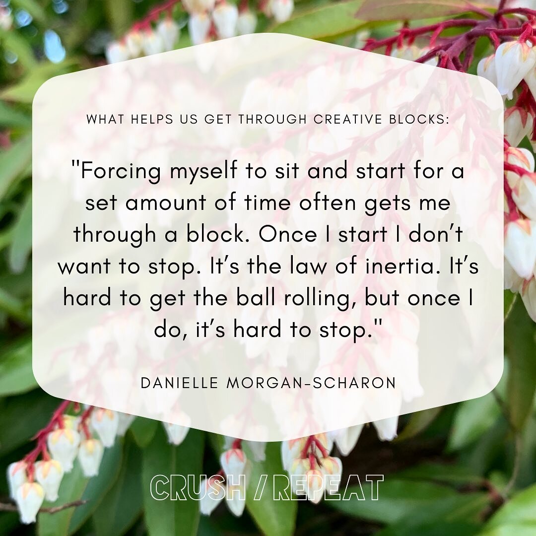 Today&rsquo;s inspiration is from participating C/R 2022 artist Danielle Morgan-Scharhon ( @stellazdynamite ). Here&rsquo;s what they shared about how they move through creative blocks:

&ldquo;Forcing myself to sit and start for a set amount of time