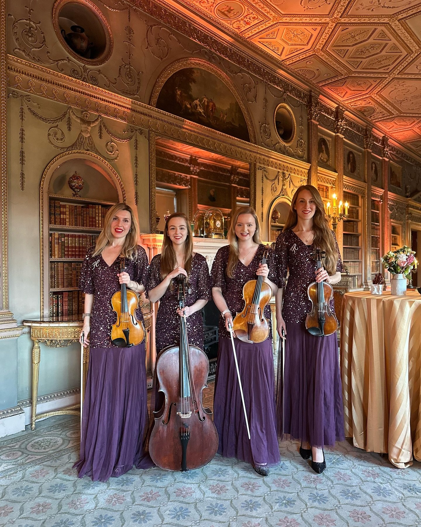 Halo Strings at Syon House
We had the absolute pleasure of performing at a beautiful private dinner held in the magnificent surroundings of Syon House.
With its gilded ceilings, antique books, and historic grandeur, this setting was made for music&m