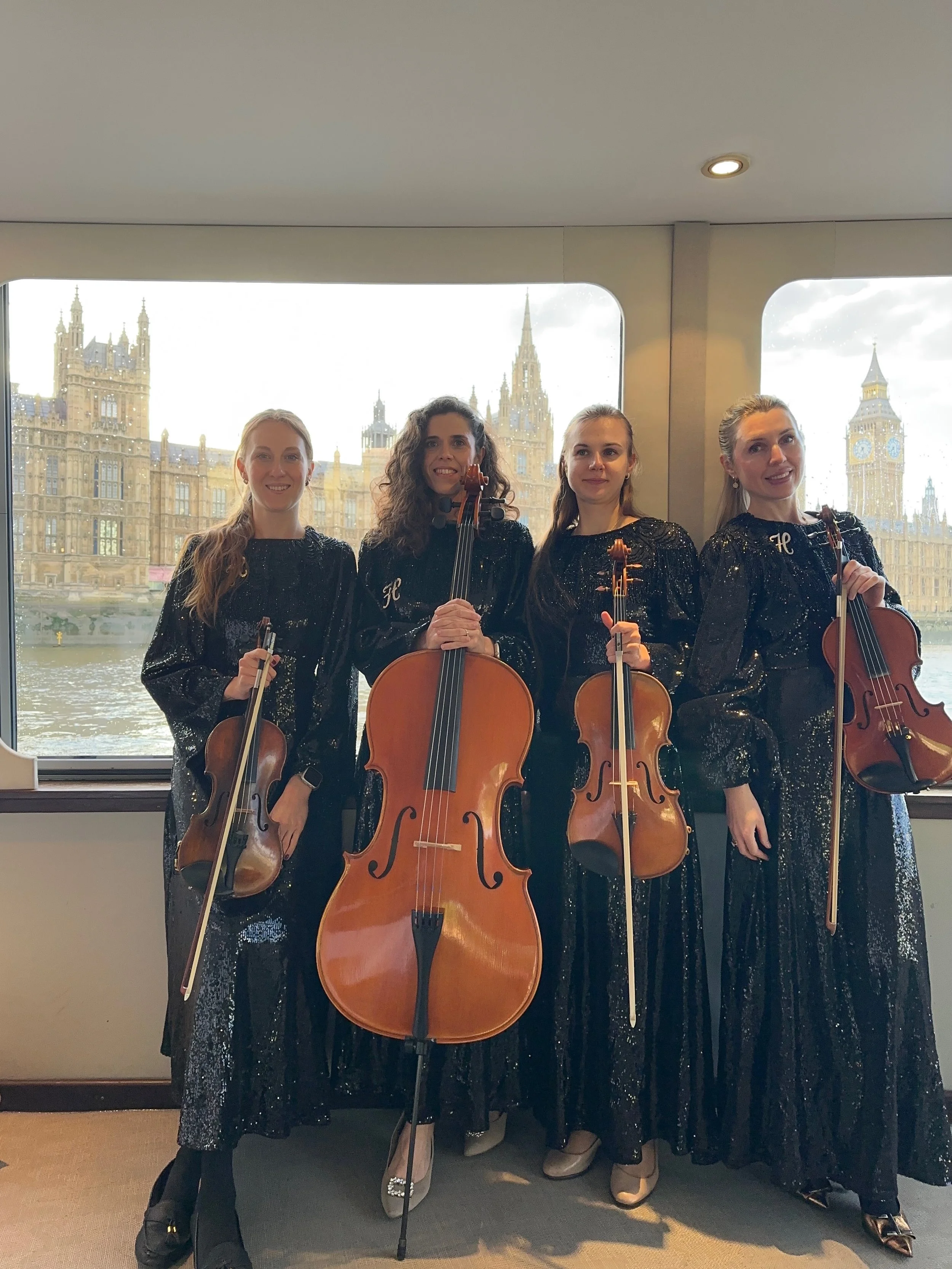 On board the Silver Sturgeon for a corporate event. 

@woods_silver_fleet 

#stringquartet #privateevent #corporatevents #londonevents