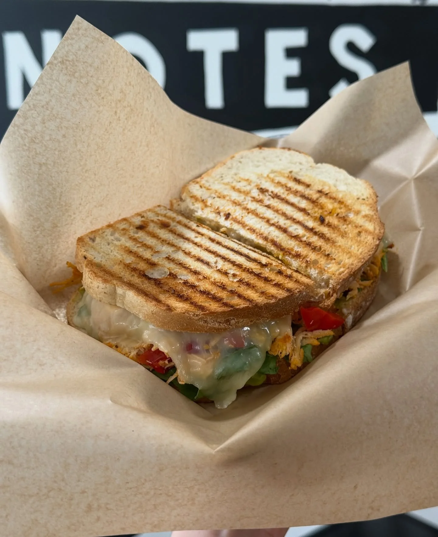 Happy November! 
Feelin&rsquo; tired after Halloween? Come get a delicious, savory, chicken chipotle panini to fuel your Saturday plans! 
We are open until 2 p.m..