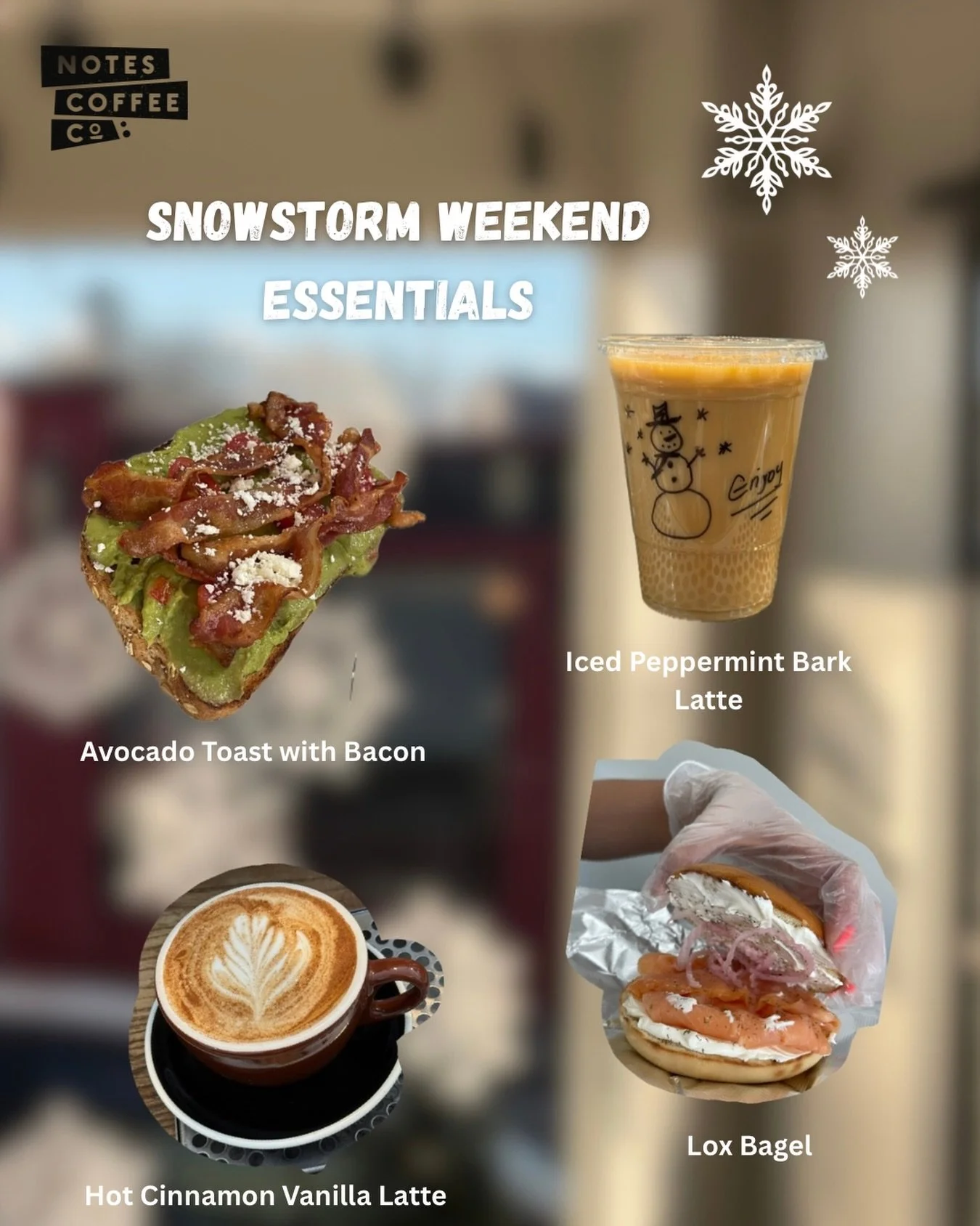 With the impending snowstorm&hellip;. we are here until 3 PM today with all the delicious coffee &amp; breakfast you&rsquo;ll need!! Come stock up before we are closed tomorrow ☃️