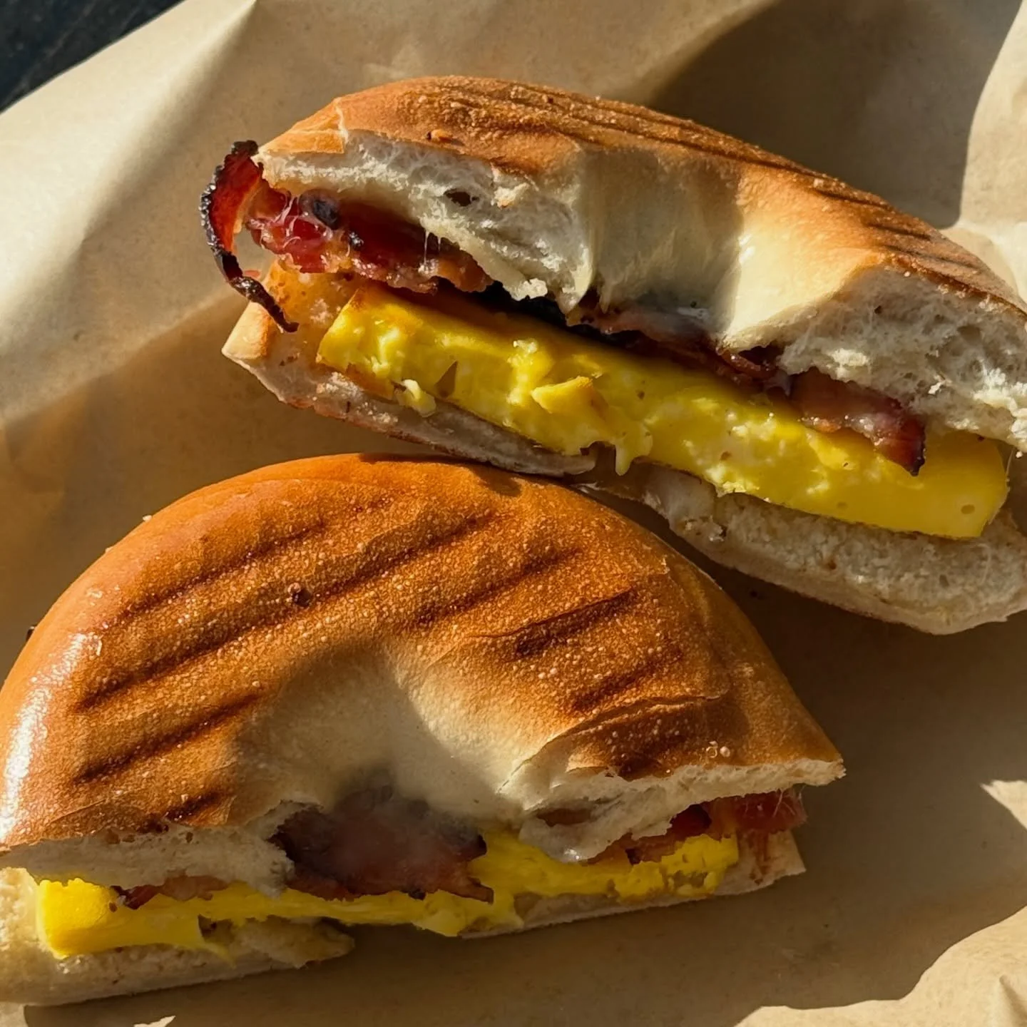 Happy Friday! The weekend is almost here, treat yourself to a hot &amp; fresh bacon, egg &amp; cheese breakfast sandwich 😋 We are open until 2 PM.