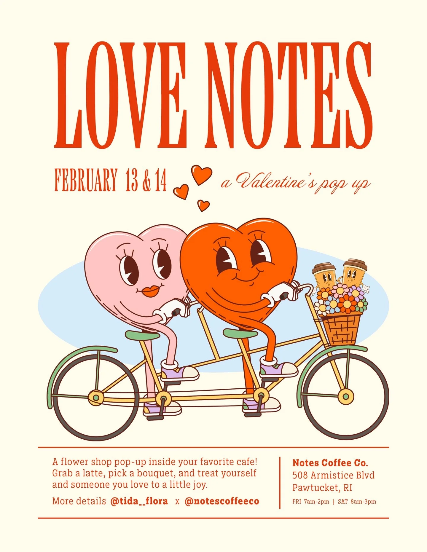 VALENTINE&rsquo;S POP UP 2/13 &amp; 2/14
We will be your one-stop-shop this Friday and Saturday for V-Day.
Grab a bouquet of @tida__flora flowers and a coffee for that special someone! 
No preorders, quantities limited, and while supplies last.