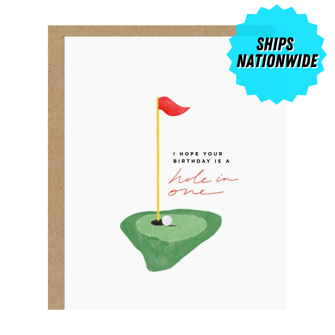 GOLF HOLE IN ONE BIRTHDAY CARD