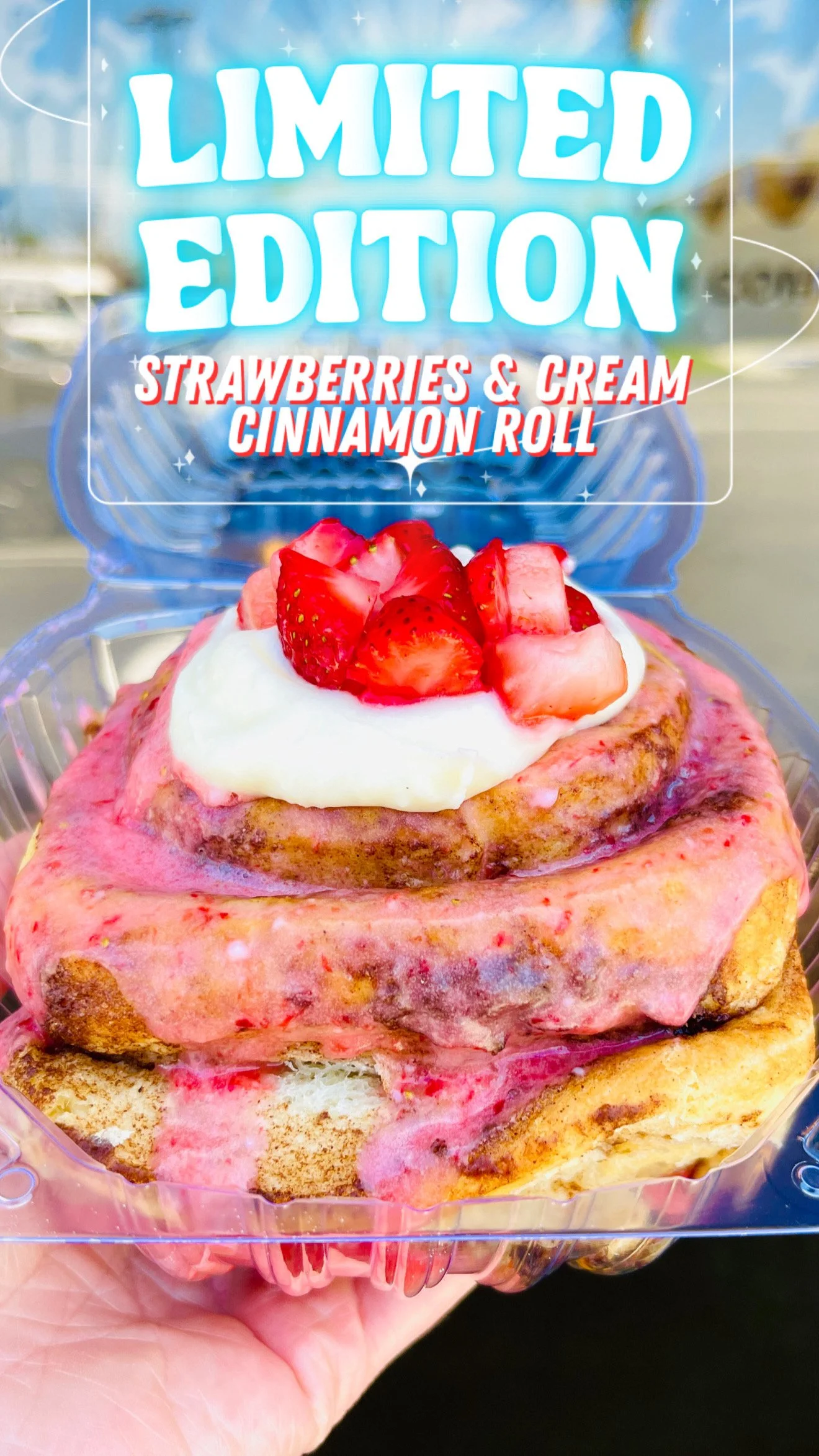 STRAWBERRIES & CREAM CINNAMON ROLL