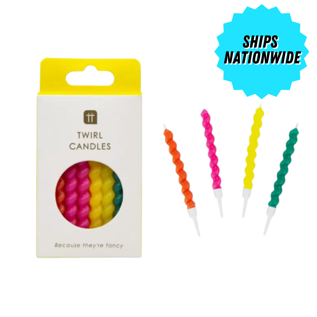TWISTED RAINBOW BIRTHDAY CANDLES | 8 PACK