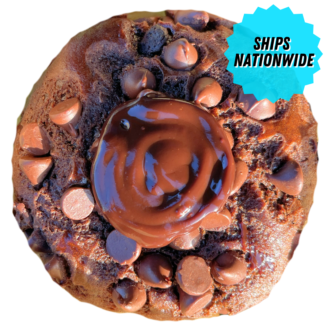 CHOCOLATE GANACHE DOUBLE CHOCOLATE CHIP MUFFIN