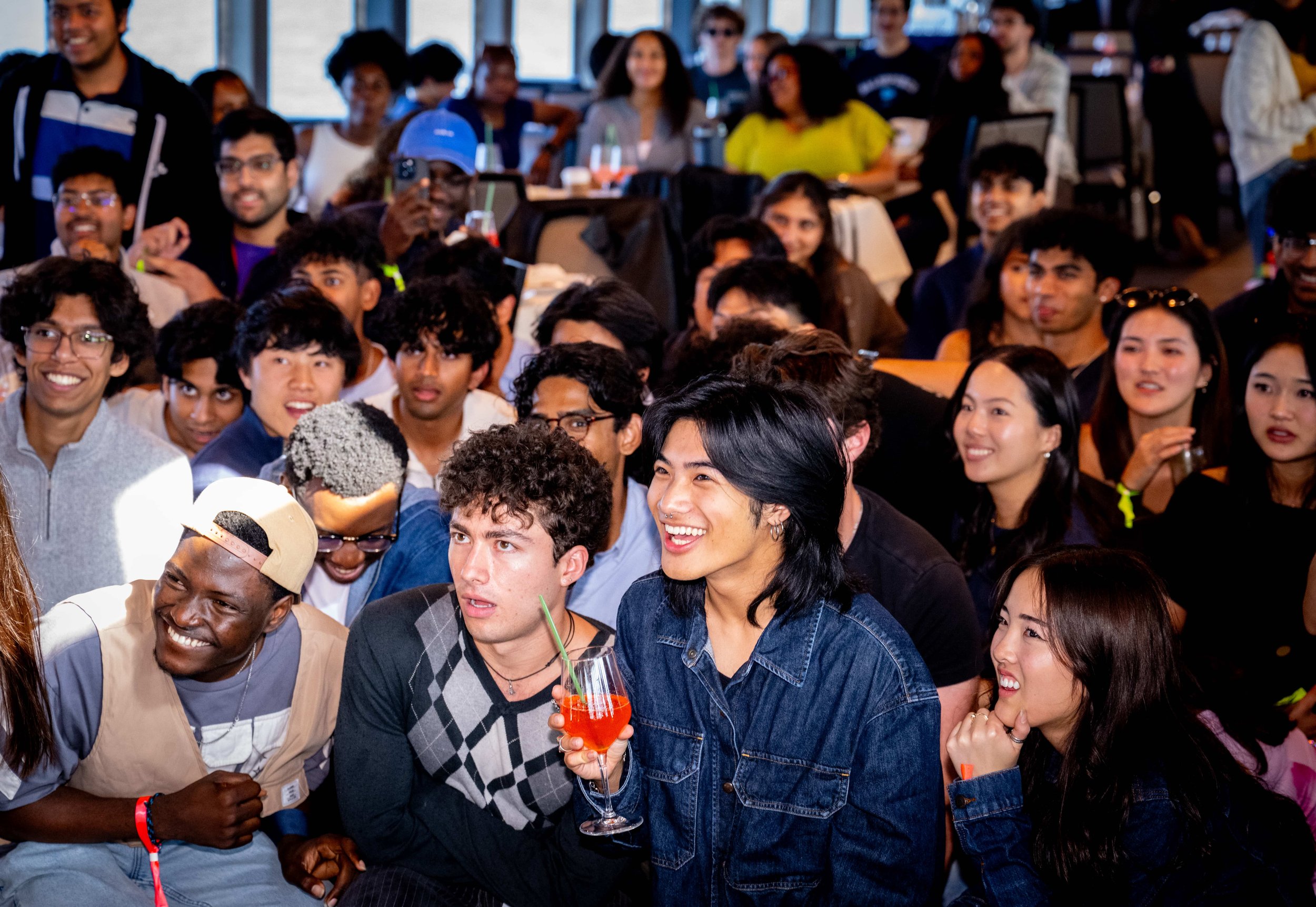 Attentive audience for Sanjeev's stage magic show