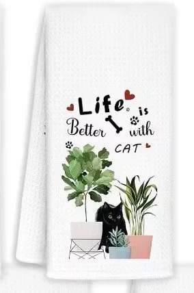 life is better with cats and plant tea towels.jpg