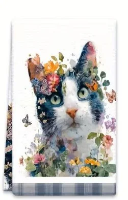 Black and white cats floral grey boarder.jpg