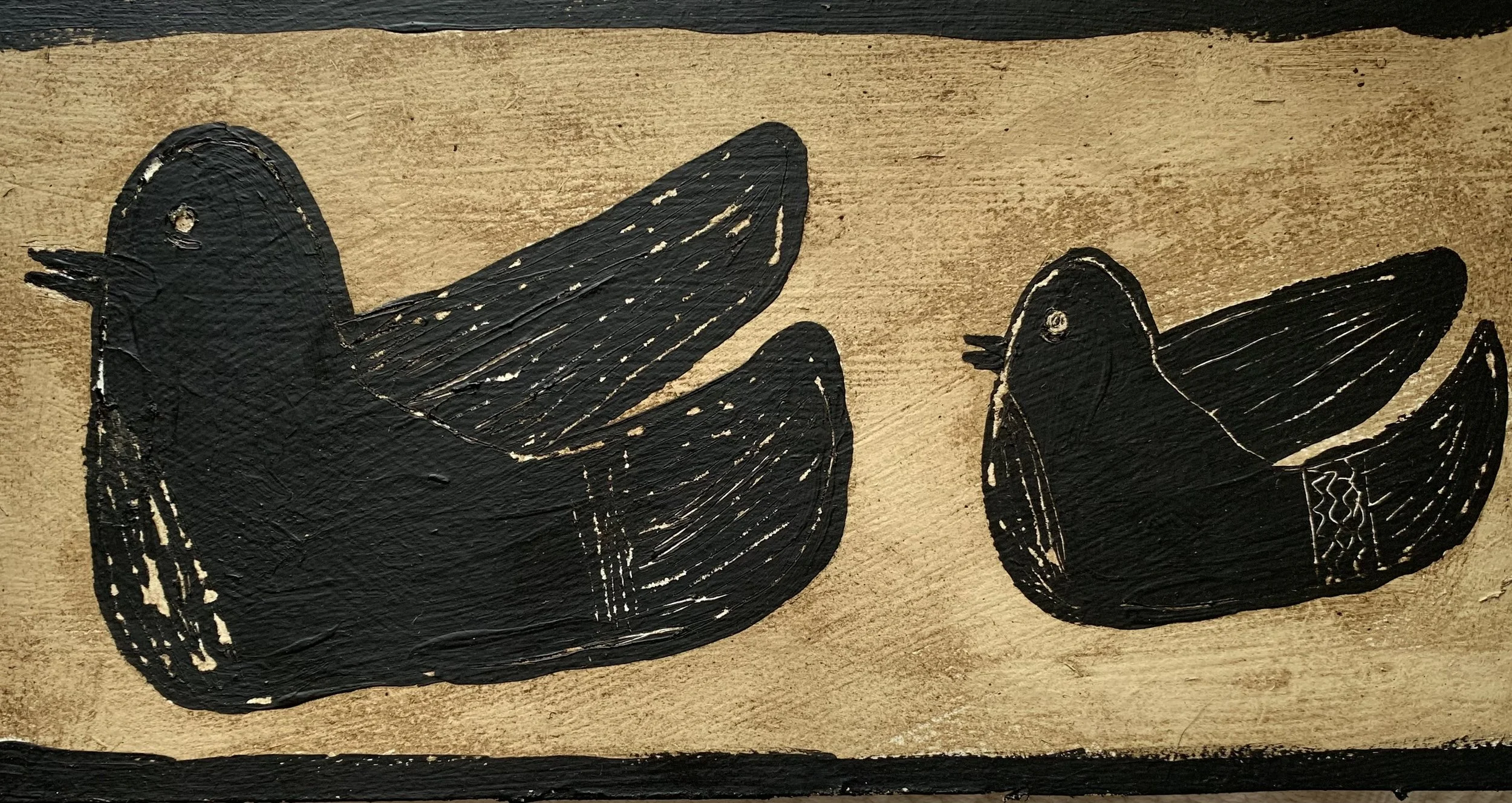 m a m a  〰️  paint & wax on backing board